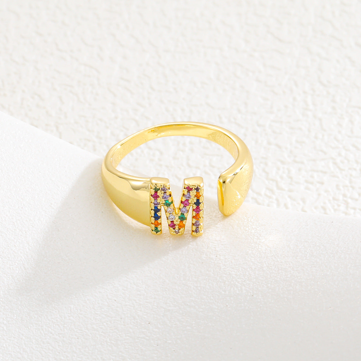 Letters Gold Plated Cell Phone Finger Ring