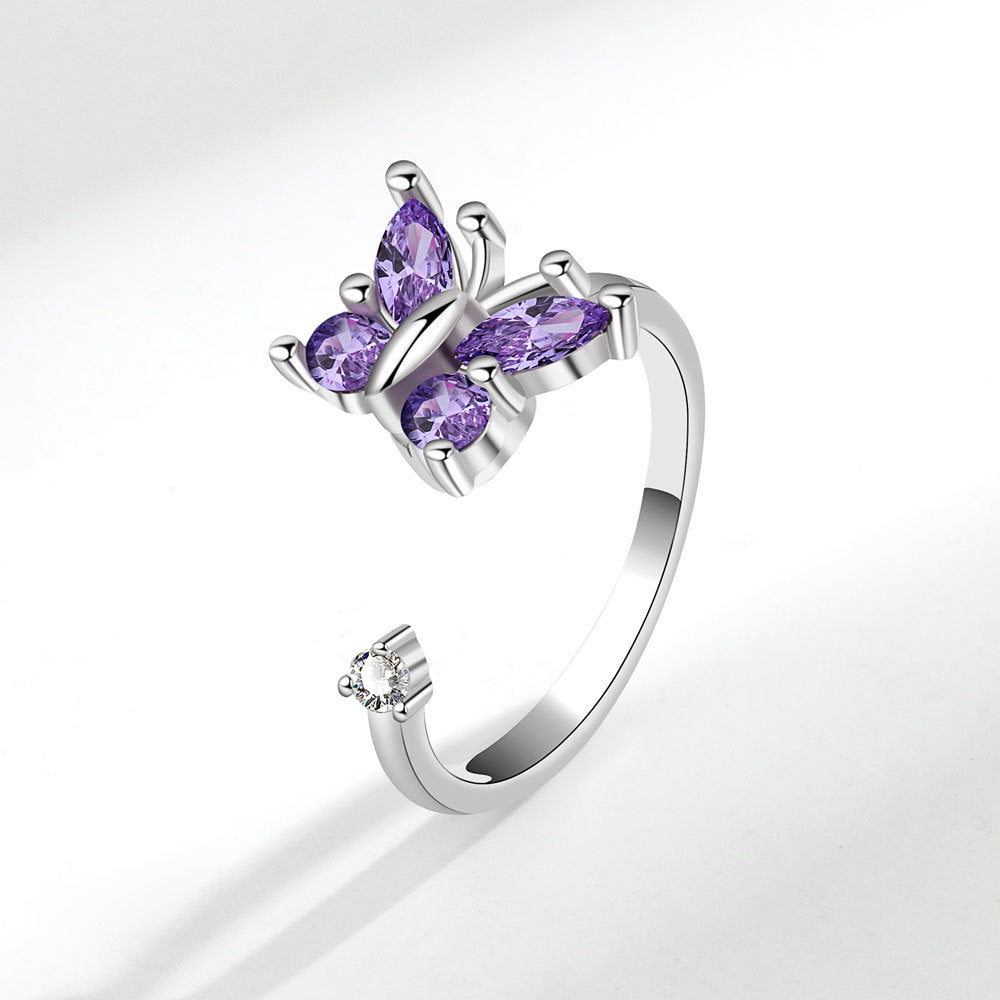 Women's Butterfly Opening Korean Cold Design Simple Rings