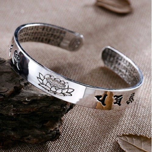 Women's Solid Open-end Polished Imperial Concubine Heart Sutra To Give Mom Bracelets