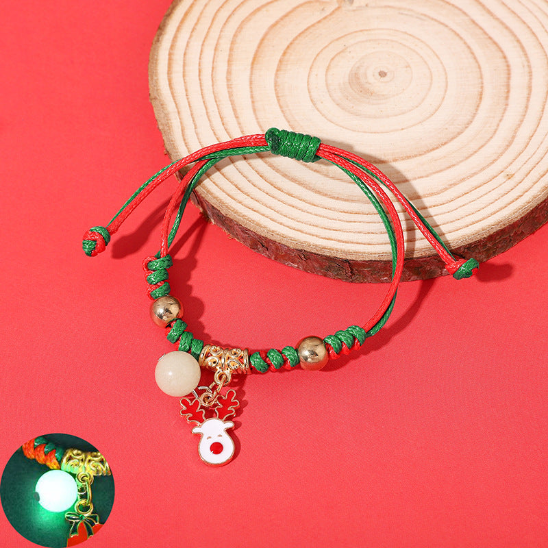 Luminous Christmas Woven Female Popular Santa Bracelets