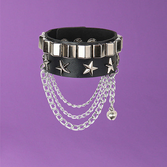 Punk-Paar-Nieten-Leder-Rock-Ornament-Armbänder