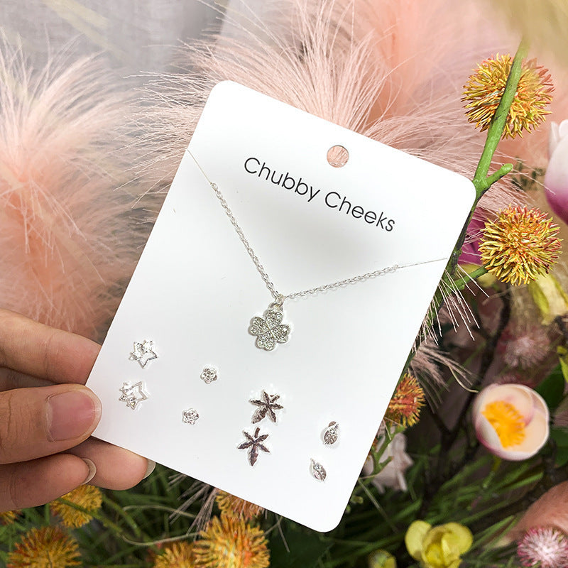Women's Earings Pairs Simple Sweet Combination Weekly Jewelry Set