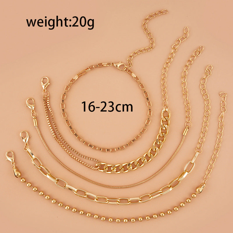 Women's Style Match Sets Chain Snake Round Bracelets