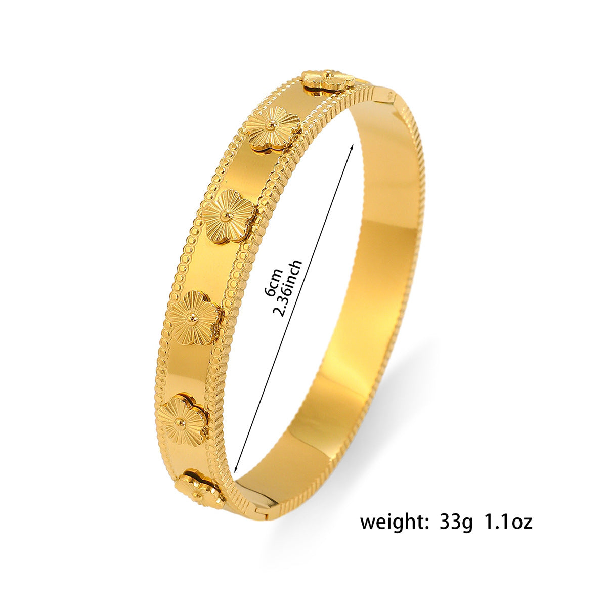 Women's Five-leaf Flower Titanium Five Petal Daily Temperament Bracelet