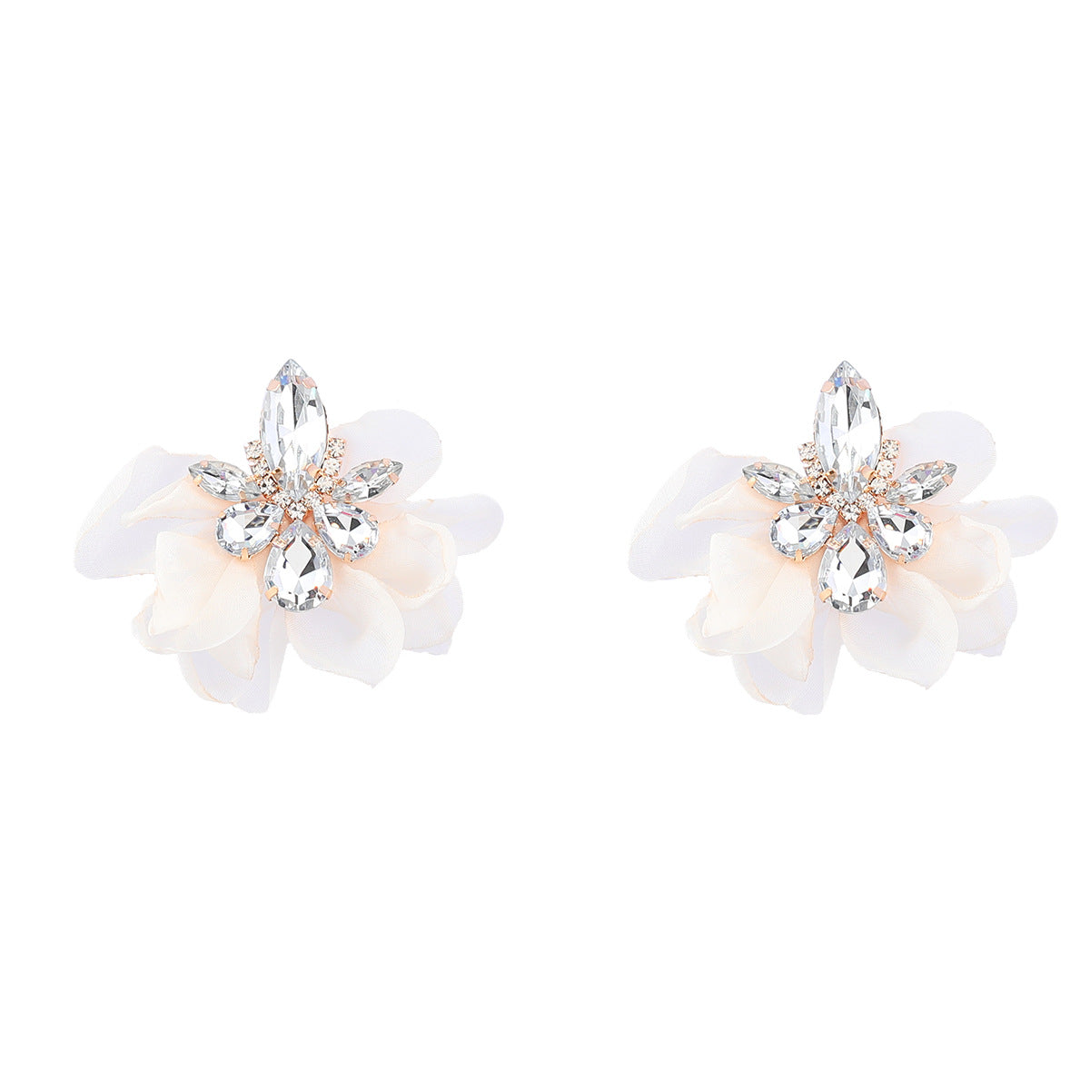 Wind-Legierung Diamant-Tuch-Blume weibliche Retro-Ohrringe