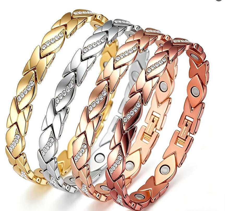 Women's Magnet Bronze Leaf Creative Magnetic Bracelets