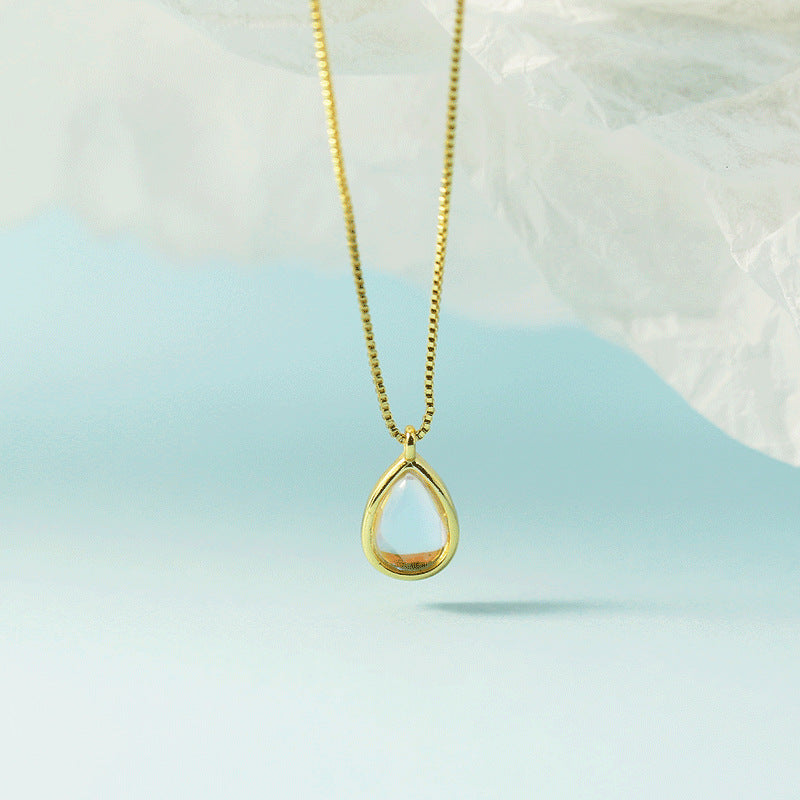 Water Drop Glass Female Korean Simple Necklaces