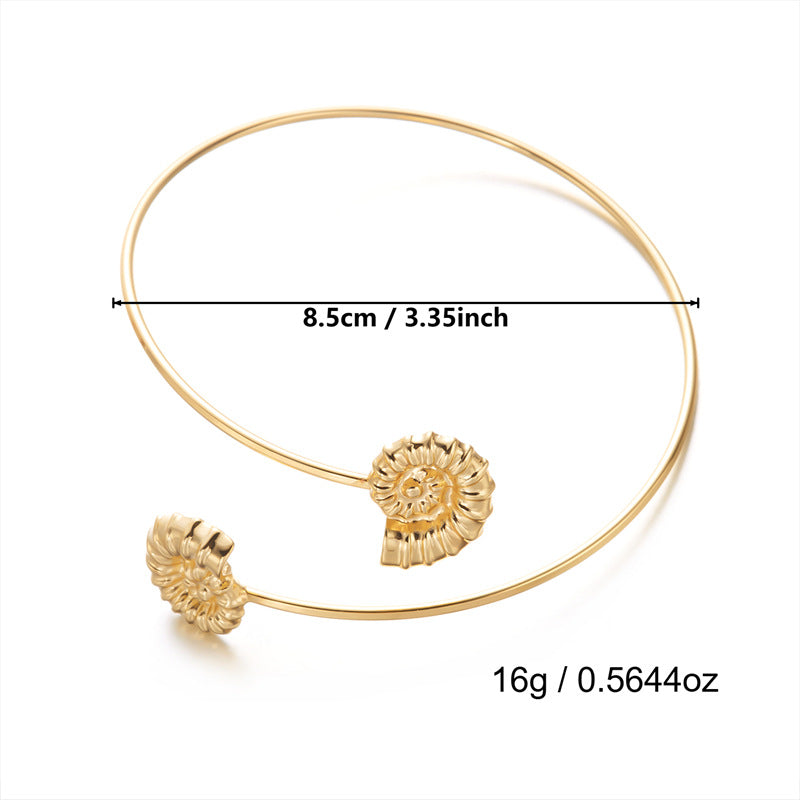 Ocean Style Metal Female Summer Vacation Starfish Baroque Hollow Adjustable Bracelets