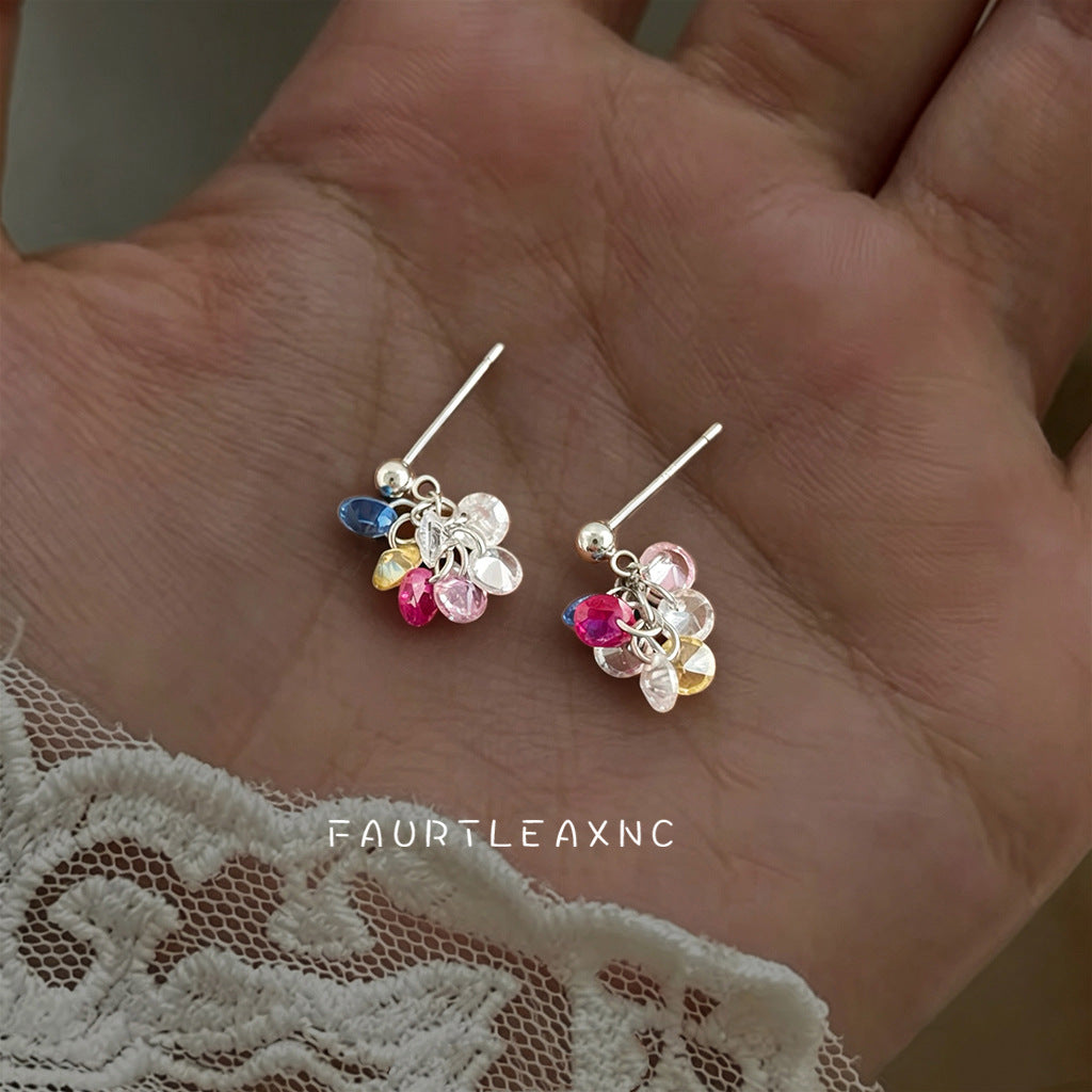 Sweet Colorful Zircon Fimbrilla Handmade Design Personality Rings