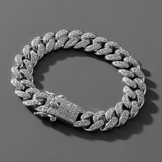 Men's Street Full Diamond Cuban Trendy Personalized Bracelets