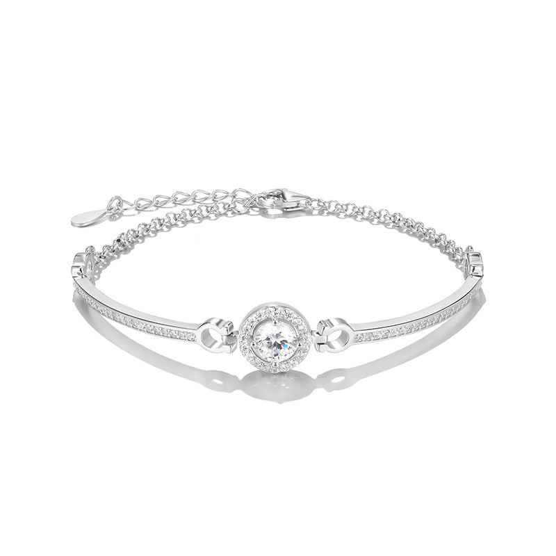 Women's Sun Couple Sier-plated Light Luxury Minority Exquisite Design Chinese Valentine's Bracelet