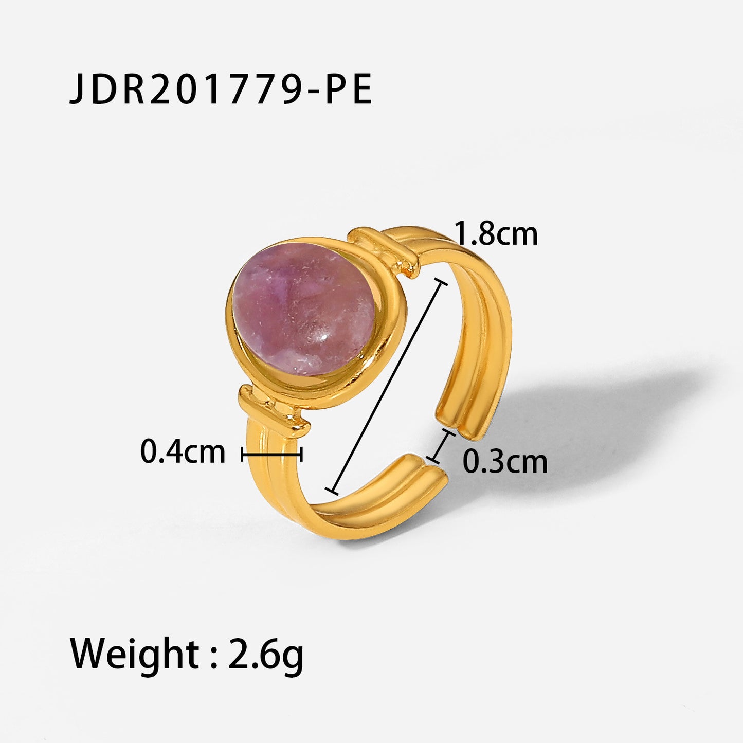 Women's Gold Oval Tiger Stone Open For Rings