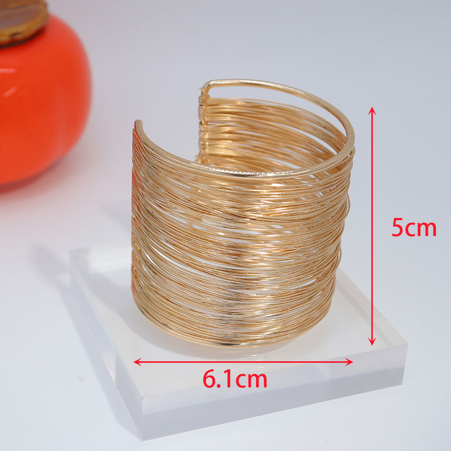 Color Retaining Iron Winding Open-ended Wind Niche Personality Independent Bracelet