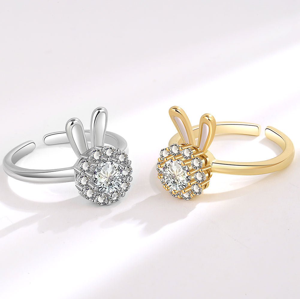 Rabbit Rotatable Light Luxury Design Sense High Rings