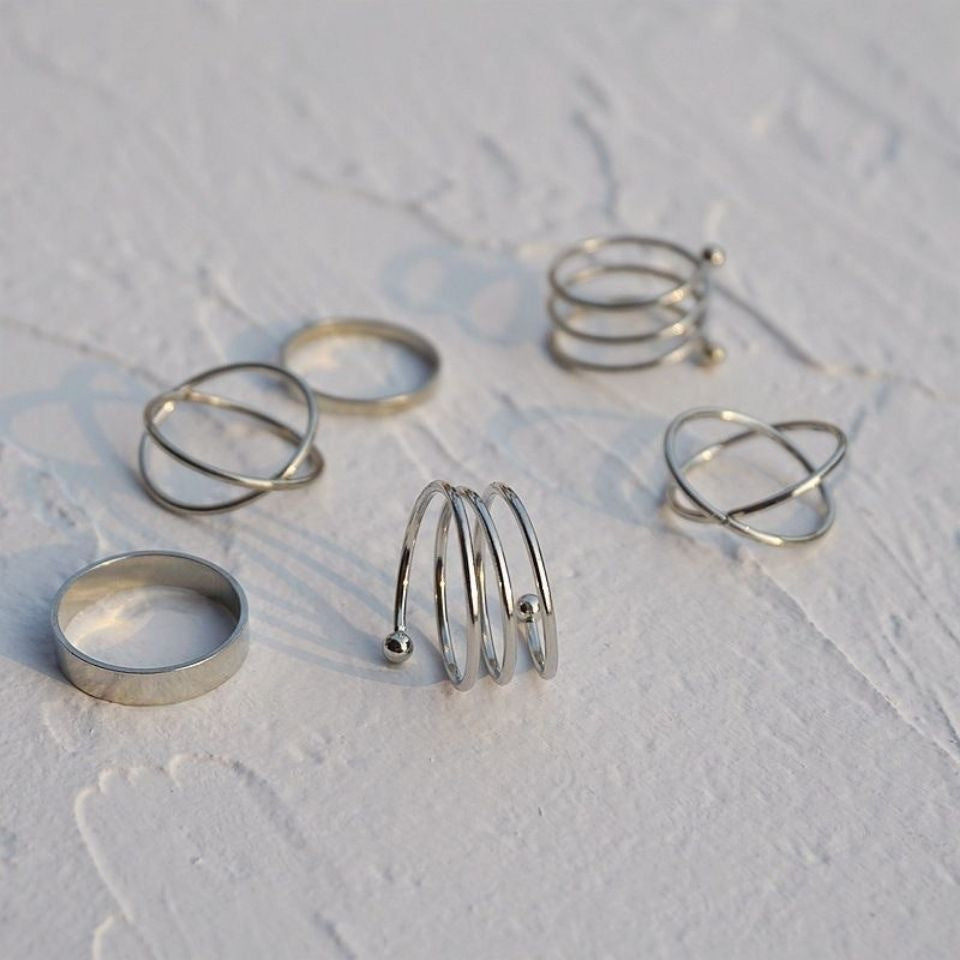 Street Personalized Hip Hop Style Simple Alloy Rings