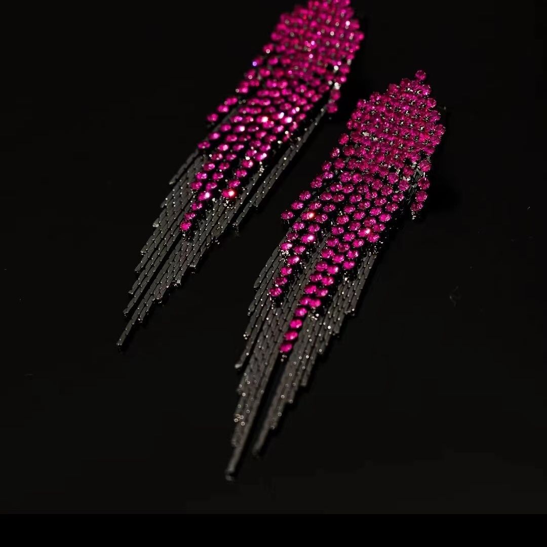 Women's Tassel Fashion Long Elegant Personalized Light Earrings