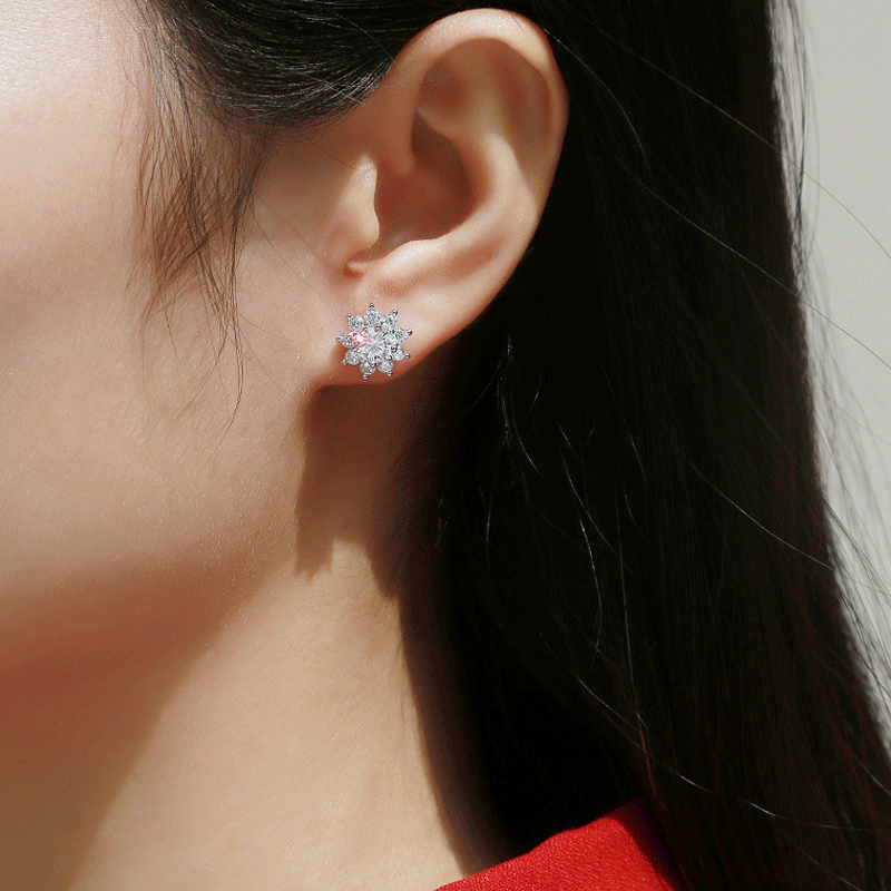 Moissanite Early Snow Fashion Trendy Sun Earrings