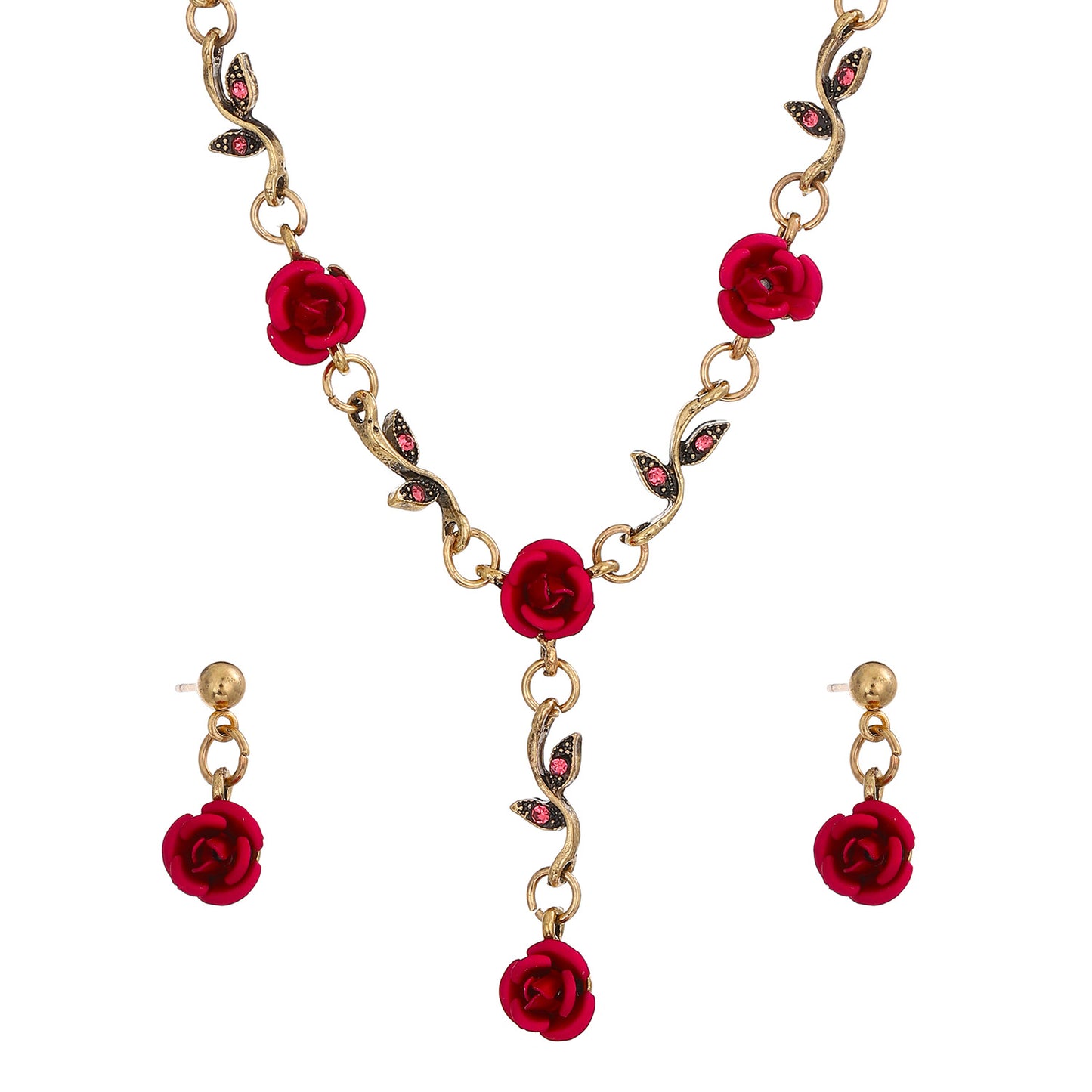 Retro French Rose Flower Female Graceful Personality Necklaces