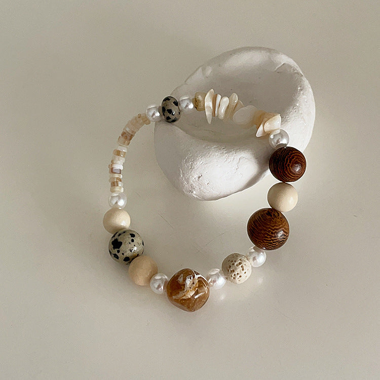 Chinese Style Natural Stone Shell Conch Bracelets