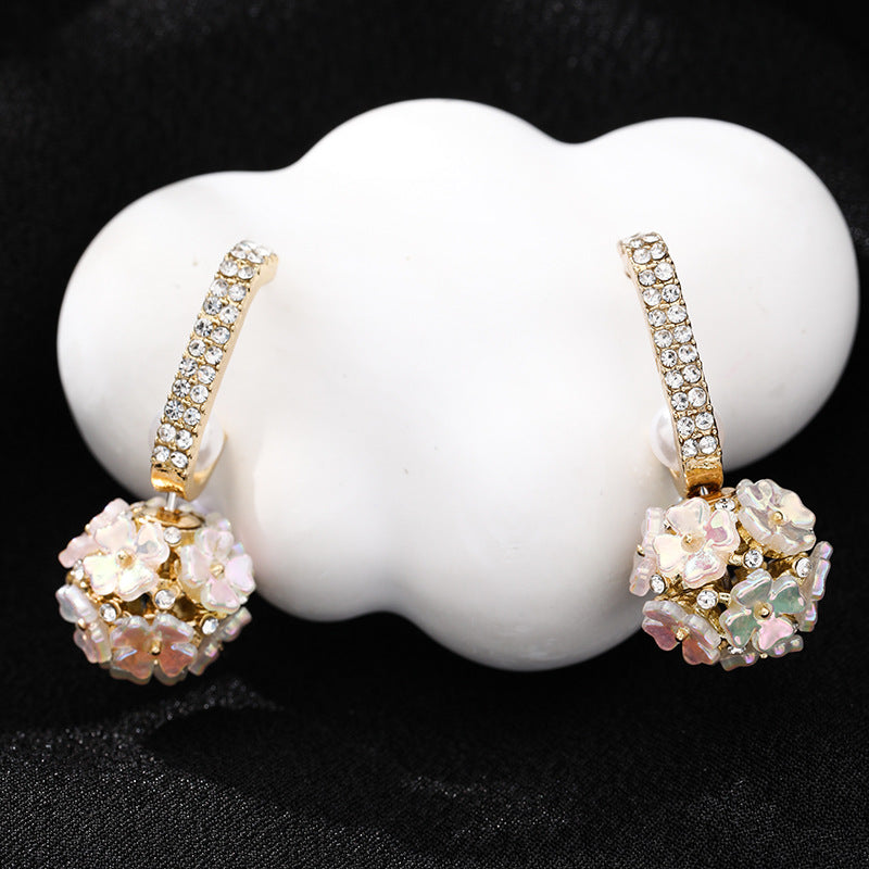 Pearl Flower Sweet Female Light Luxury Minority Fashion Earrings