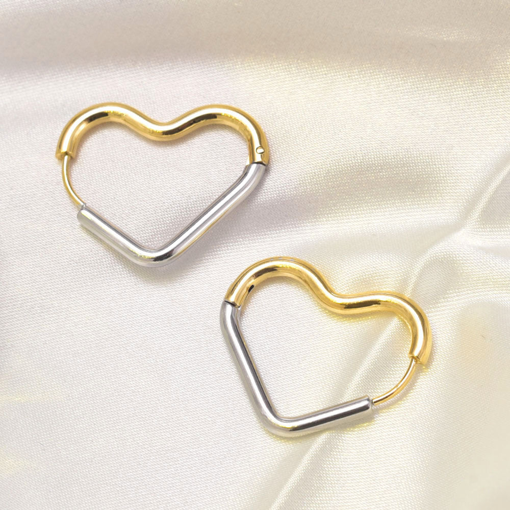 Drawing Sweet Pattern Solid Love Heart Gold-plated Texture Fashionable Earrings