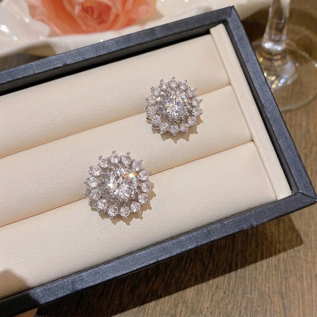 Rotating Degree Rotation Heart-shaped Zircon Clavicle Rings