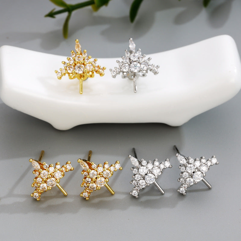 High Sense Ice Queen Diamond Inlaid Crown Ear Suit Female Jewelry Set