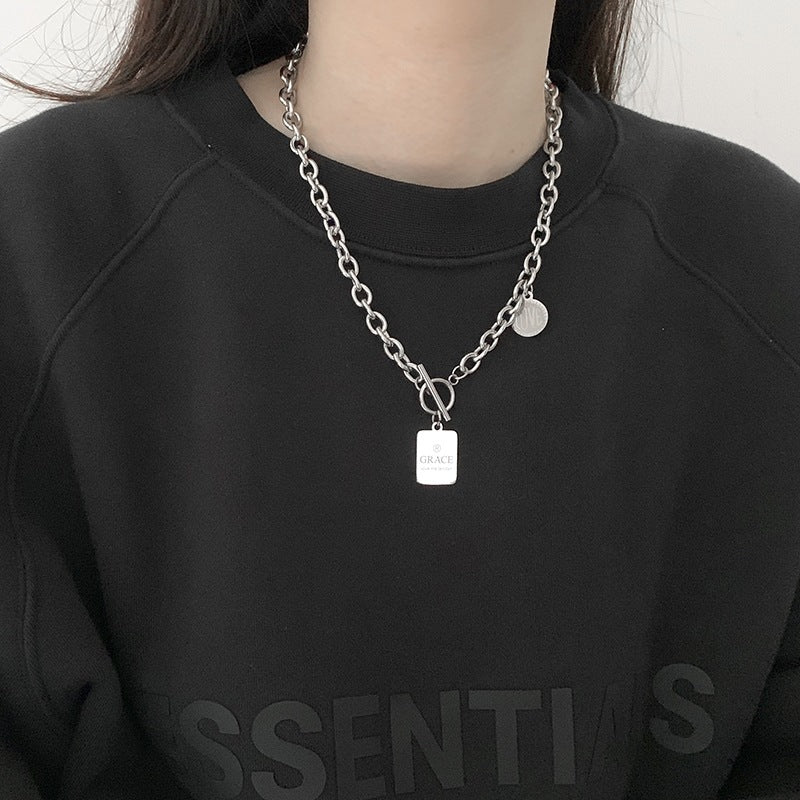 Women's Stainless Steel For Hip Hop Cool Clavicle Necklaces