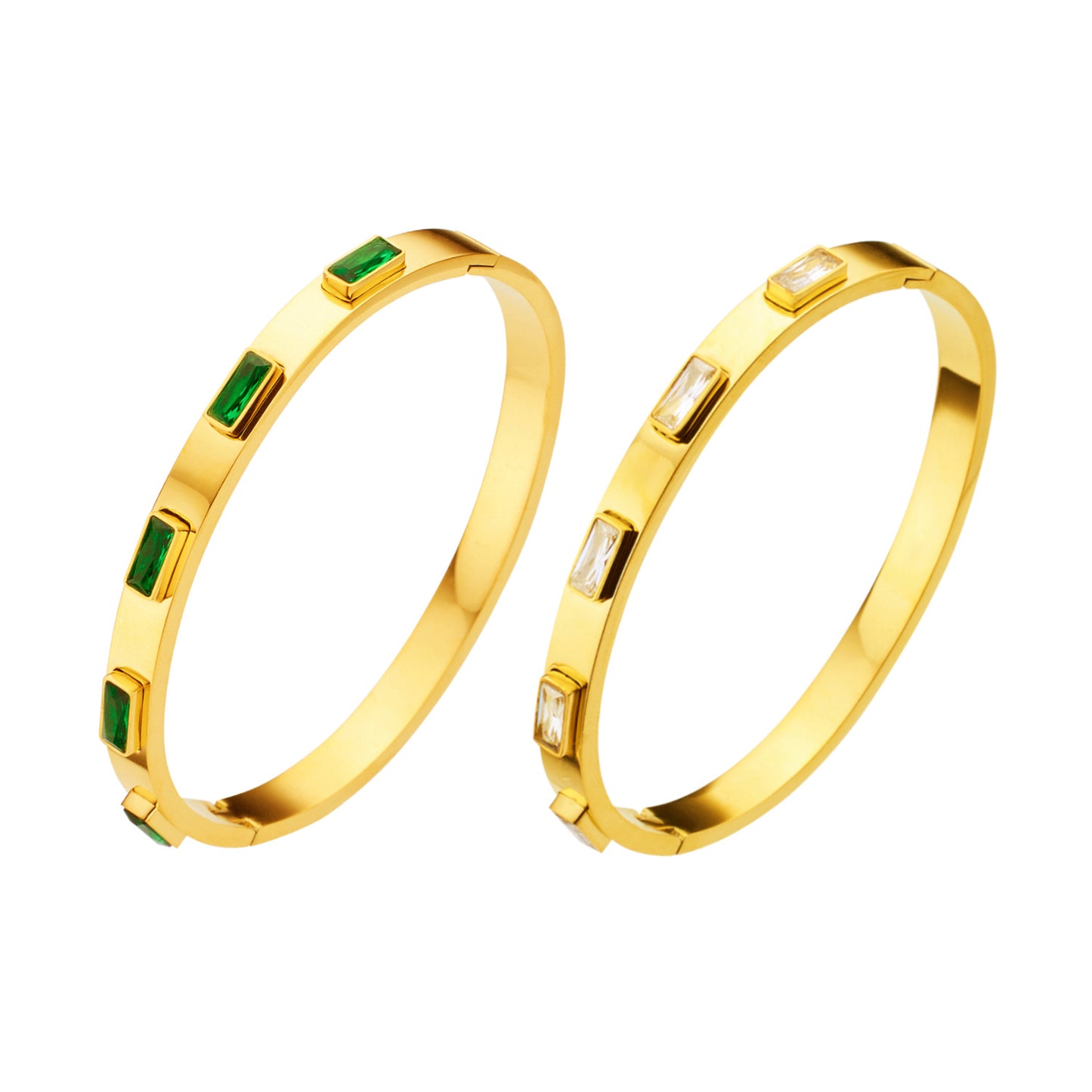 Light Luxury Zircon Gold Titanium Steel Retro Fashion Stainless Bracelets