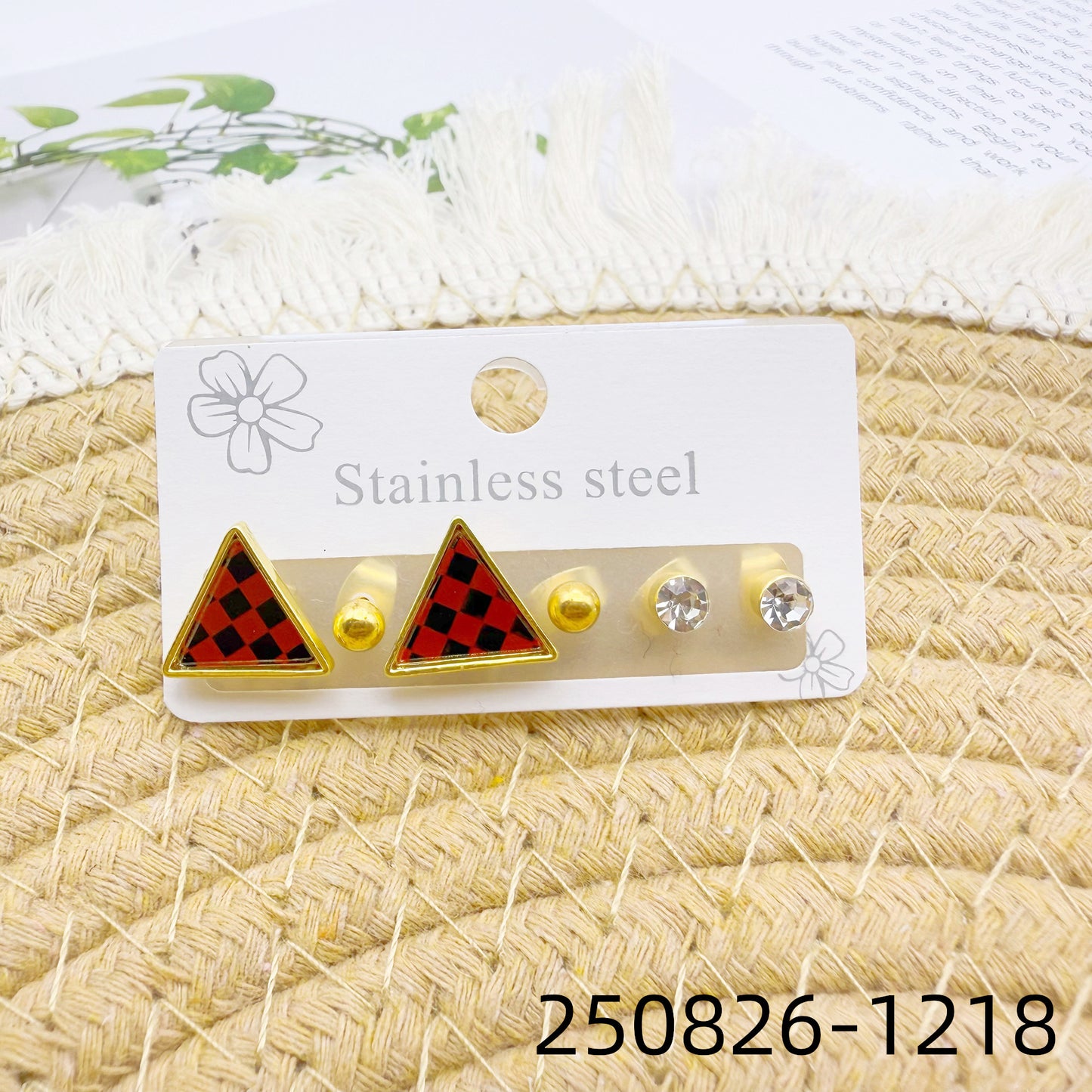 Women's Love Heart High-grade Stainless Steel Diamond Wild Trendy Golden Ear Stud Earrings