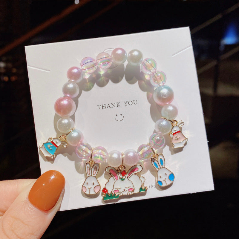 Children's Pearl Cartoon Cute Gradient Color Decoration Bracelets