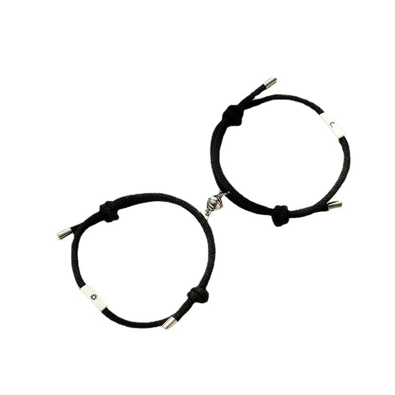 Couple Pair Of Magnet Suction Simple Retro Bracelets