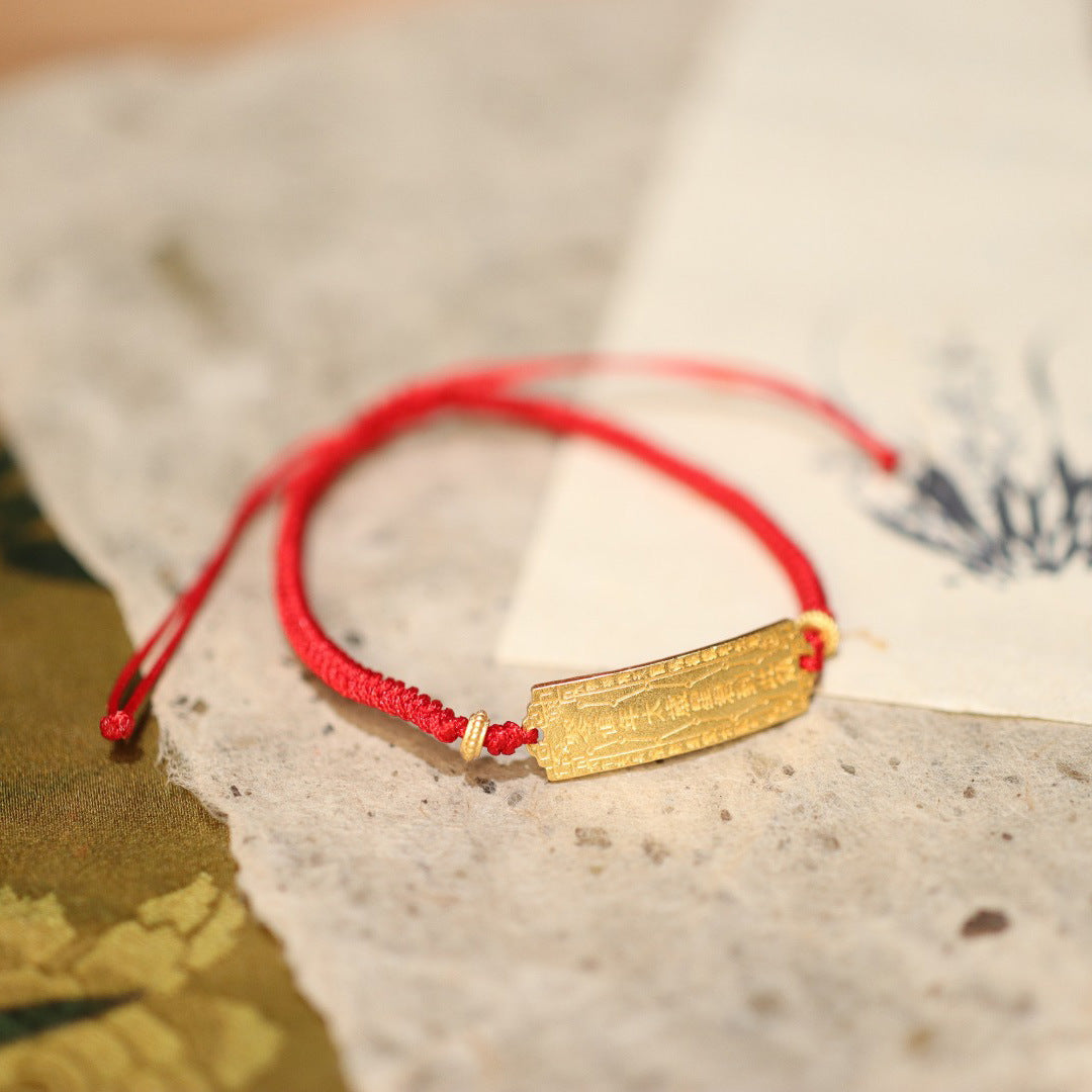 Card Woven Lucky Red Rope Lotus Seedpod Bracelets