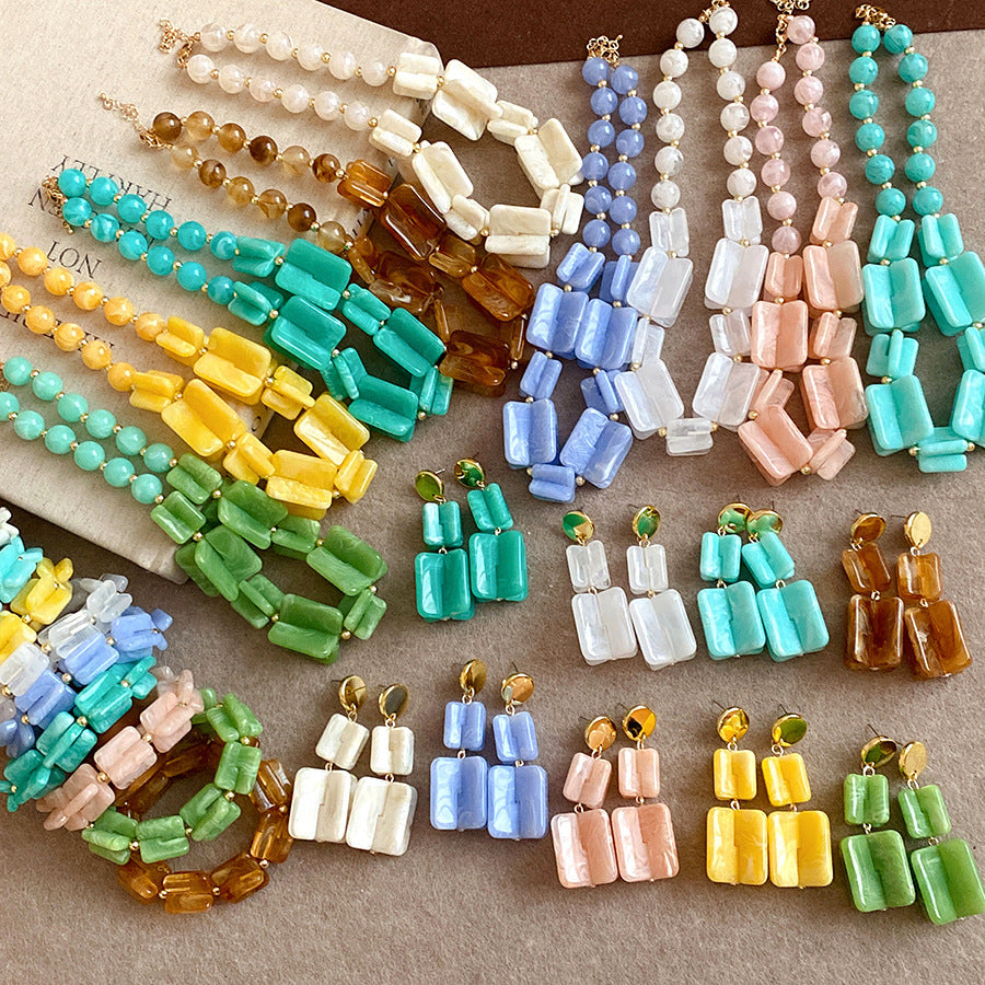 Dopamine Acrylic Beaded Sub Personality Light Luxury Bracelets