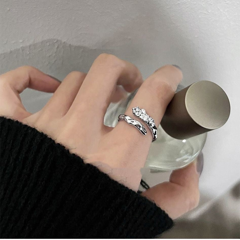 Women's Irregular Three-piece Trendy Design High-grade Index Rings
