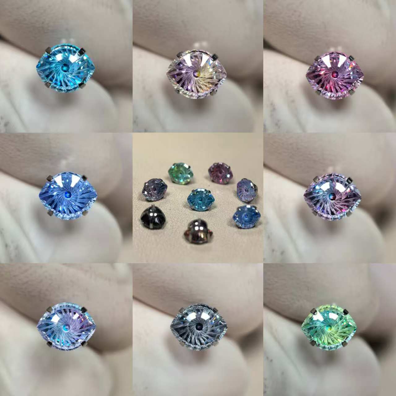 Titanium Alloy Ear Devil's Eye Flashing Zircon Bone High-grade Rings