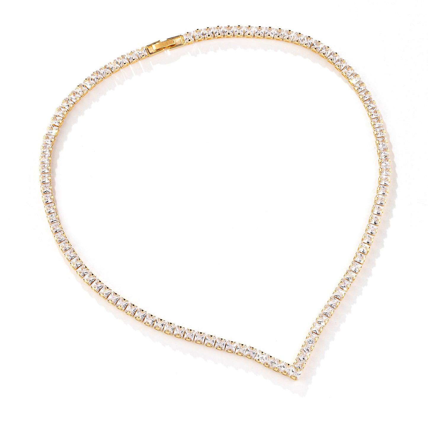 Full Diamond Clavicle Chain Female Korean Simple Temperamental Slimming Two-piece Jewelry Set