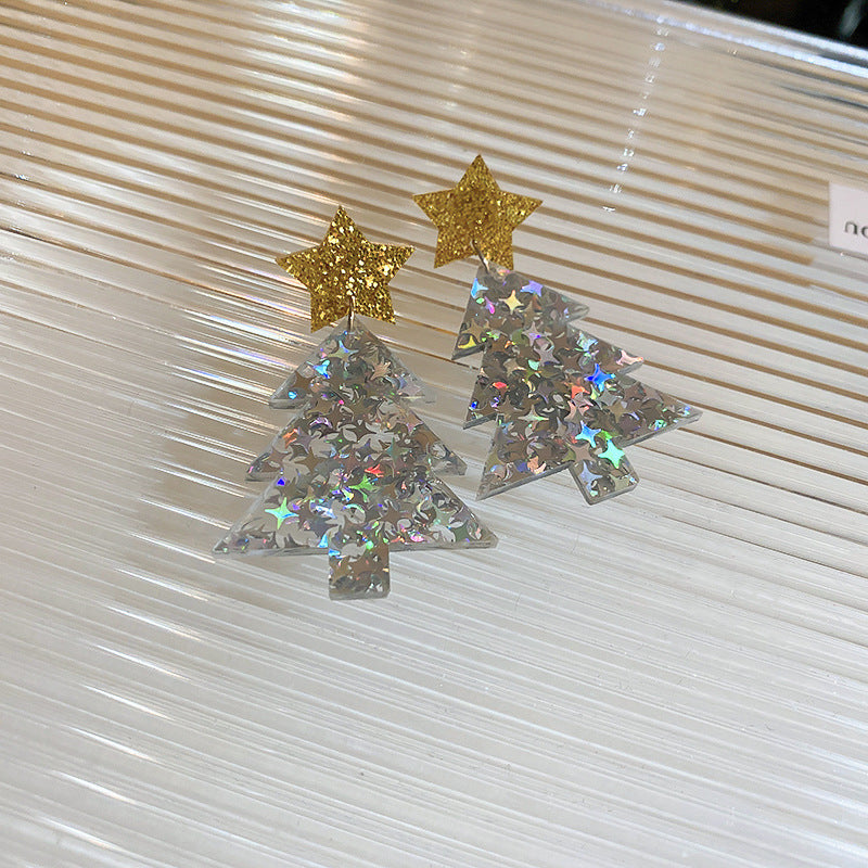 Christmas Star Sequins Niche Creative Design Earrings