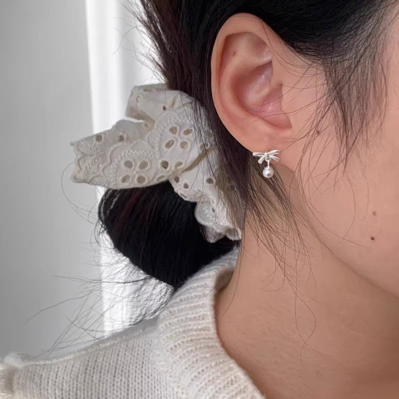 Women's Bow For Special Interest Light Luxury High Sense Imitation Pearl Stud Earrings