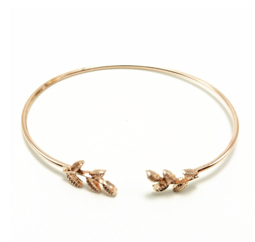 Simple Four-color Leaves Open Leaf Lot Bracelets