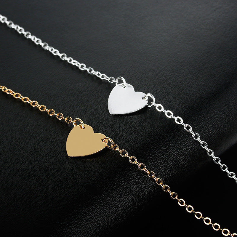 Fashion Simple Love Heart Anklet 2 Bracelets