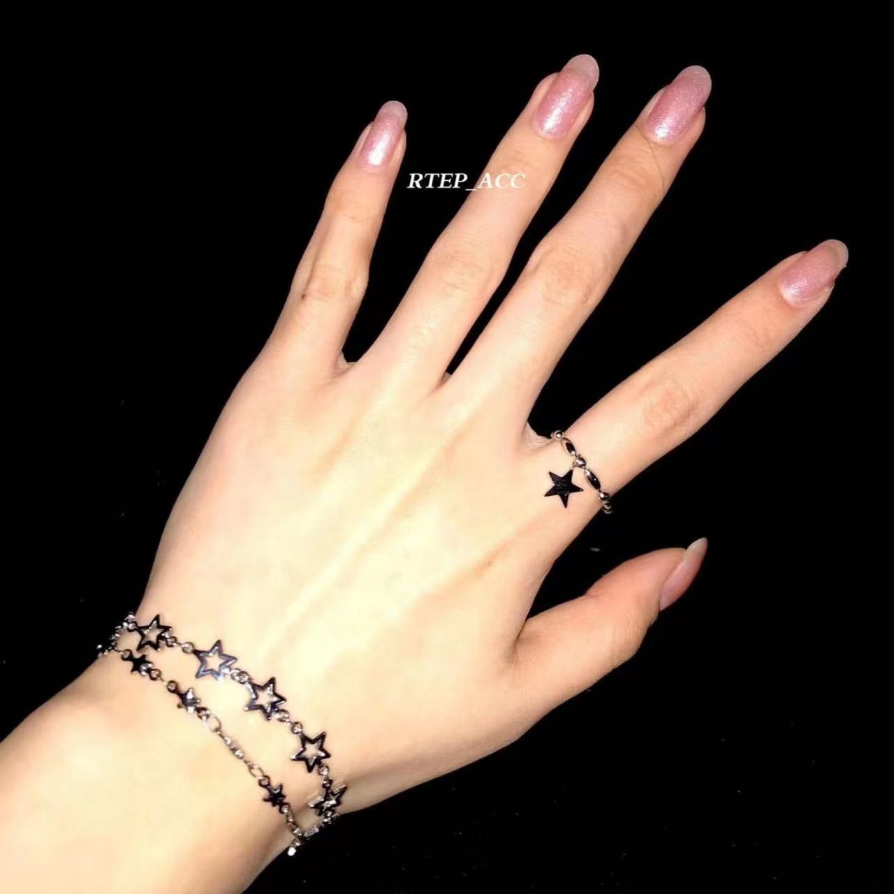 Star Chain Hot Electroplating Hollow Pentagram Fashionable Twin Bracelet