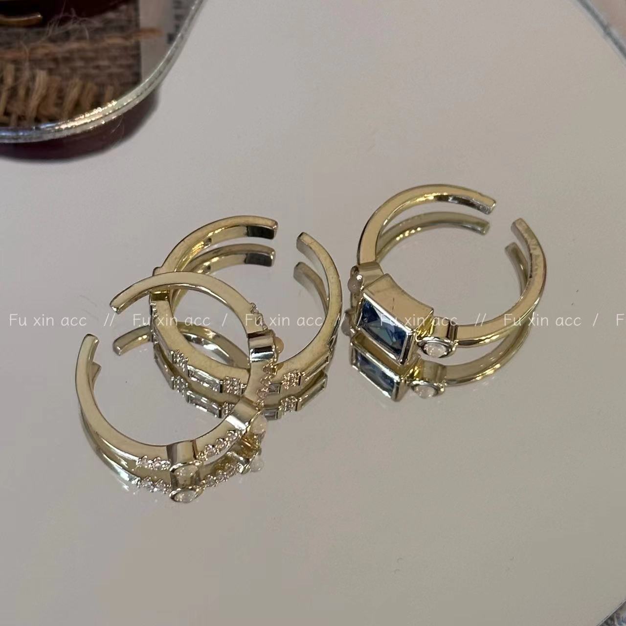 Women's & Men's & Retro Open-end Zircon And Light Rings