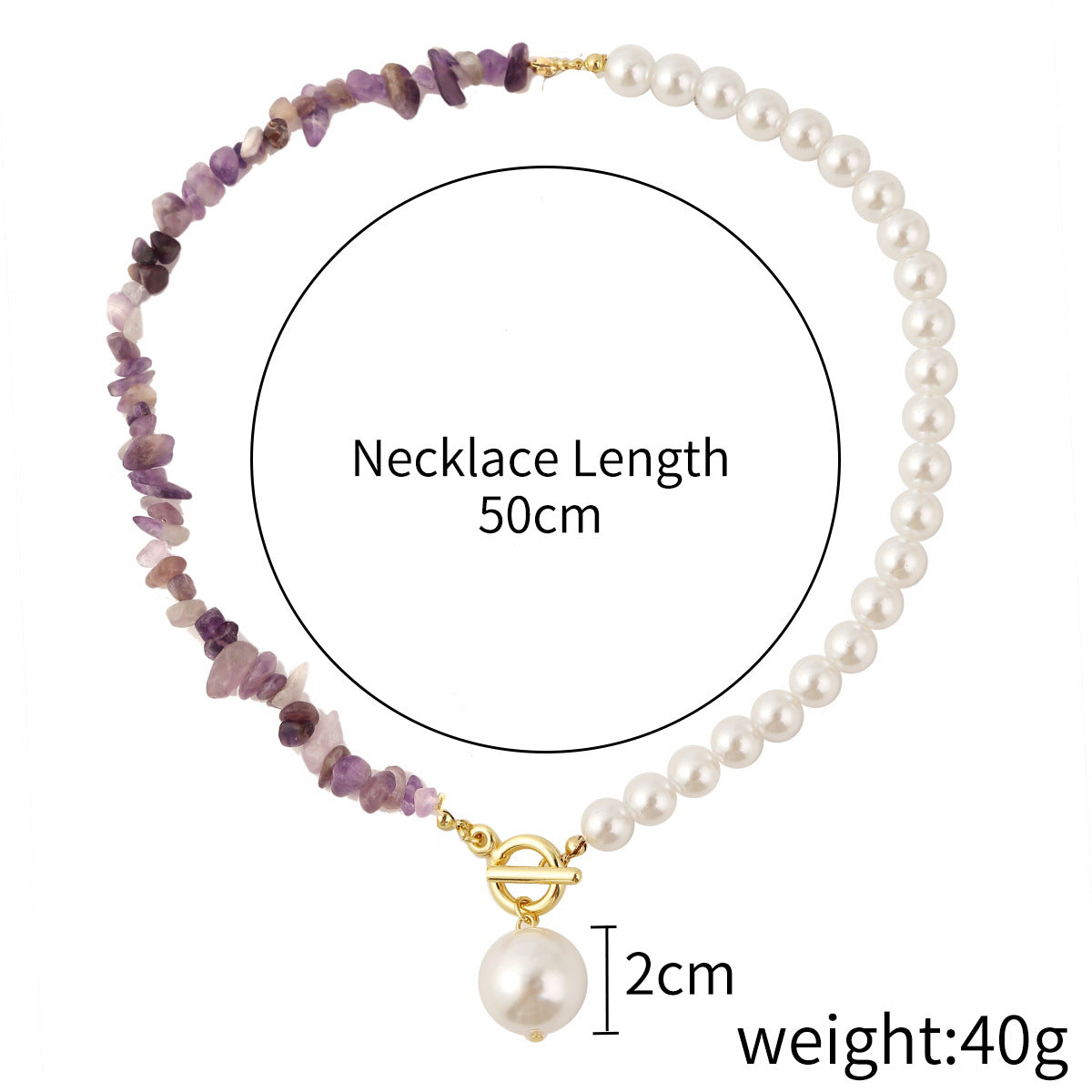 Women's Stone Copper Bead Pearl Pendant Beads Necklaces