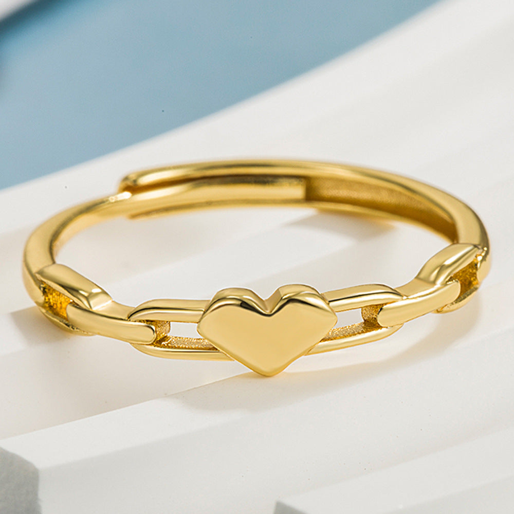 Minority Heart Of Gold Opening Adjustable Fashion Rings