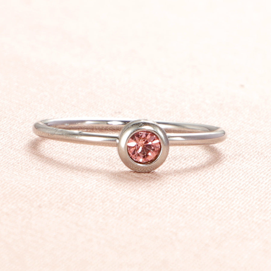 With Birthday Stone Personality Simple Birthstone Rings