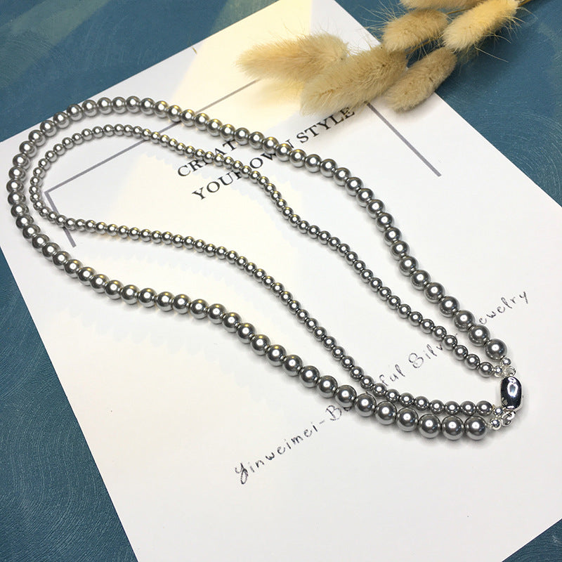 Circle Pearl Shell Pearls Sweater Chain Necklaces