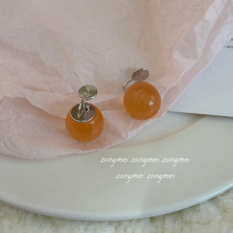 Small Size Round Beads Special Interest Simple Ear Clip