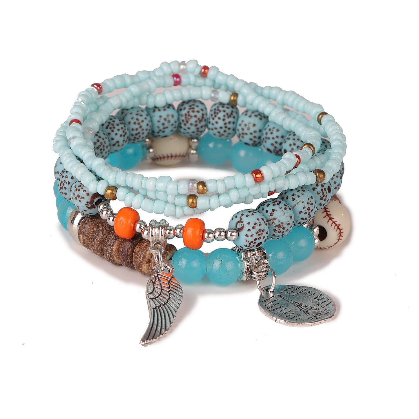 Women's Color Bohemian Ethnic Style Elastic Bead Bracelets