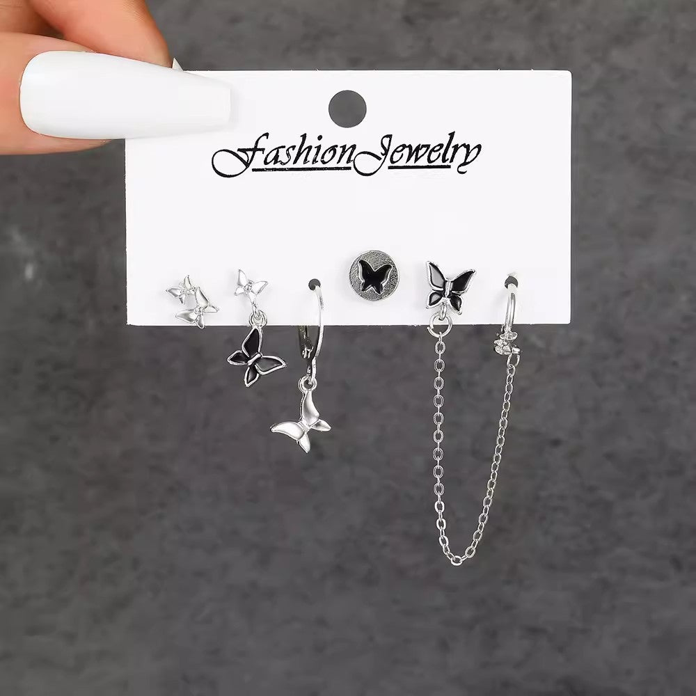 Sweet Cool Asymmetric Design Premium Light Luxury Temperament Ear Earrings
